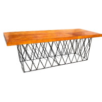 Mesa Madeira c/Aramado Ferro Preto  Mesa Madeira c/Aramado Ferro Preto